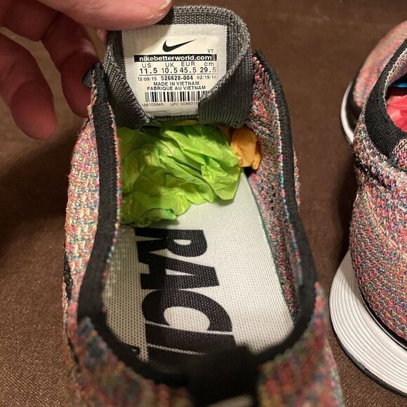 NIKE FLYKNIT RACER MULTICOLOR Rainbow MENS 11.5 US 526628-004 Version 1 2013 - Picture 7 of 12